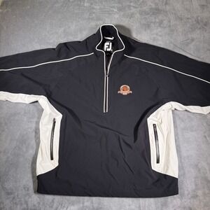 Dryjoys FootJoy Jacket Mens XL Black White Tour Collection Kingsway Country Club